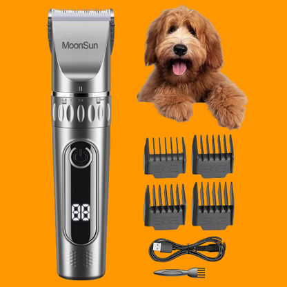 Professional 5-Speed Rechargeable Grooming Clippers – Quiet, Adjustable & Cordless for Dogs & Cats