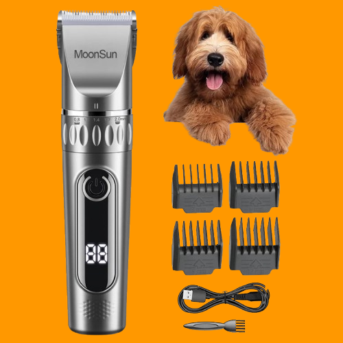 Professional 5-Speed Rechargeable Grooming Clippers – Quiet, Adjustable & Cordless for Dogs & Cats